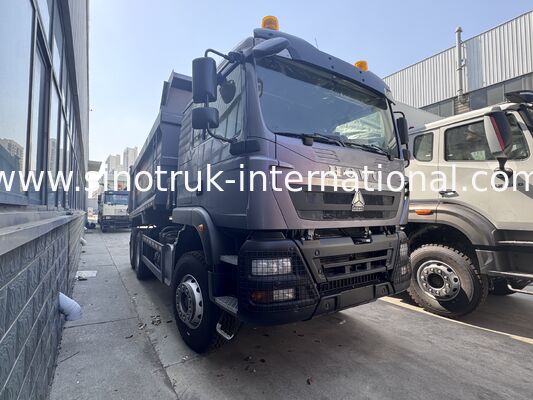 SINOTRUK HOWO TX مدل 371HP LHD تپپر کامپ 6X4 با چراغ های هشدار U نوع رنگ خاکستری