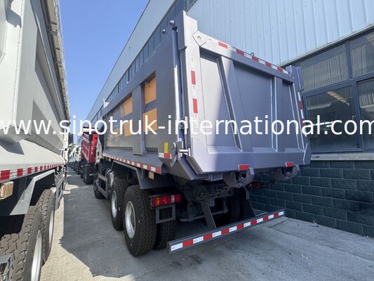 SINOTRUK HOWO TX مدل 371HP LHD تپپر کامپ 6X4 با چراغ های هشدار U نوع رنگ خاکستری