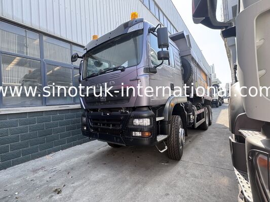 SINOTRUK HOWO TX مدل 371HP LHD تپپر کامپ 6X4 با چراغ های هشدار U نوع رنگ خاکستری