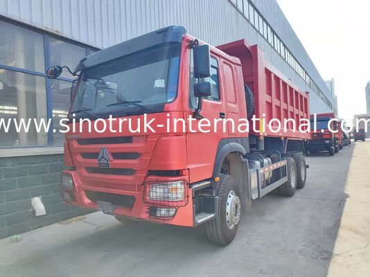 کار سنگین قرمز 6 * 4 کامیون خم کننده 20 متر مکعب 371HP موتور، 40-50 تن بار مفید برای حمل معدن