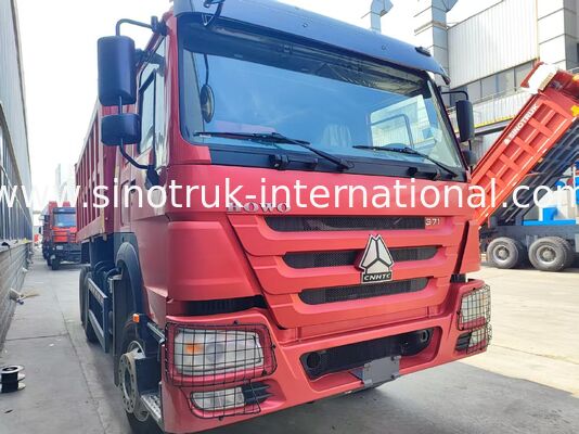 کار سنگین قرمز 6 * 4 کامیون خم کننده 20 متر مکعب 371HP موتور، 40-50 تن بار مفید برای حمل معدن