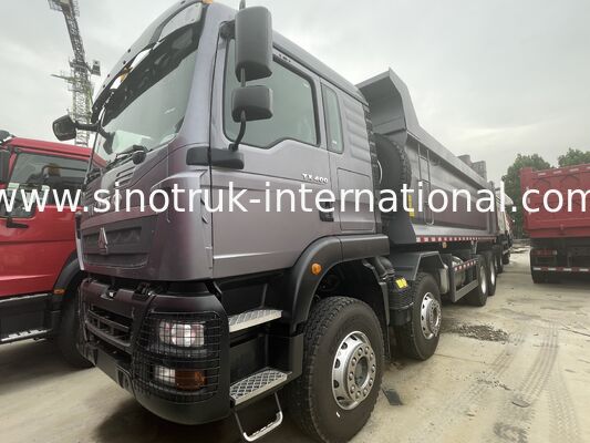 کار سنگین HOWO TX 8X4 کامیون خم کننده 400HP دو 16T محور عقب دو 9.5T خاکستری