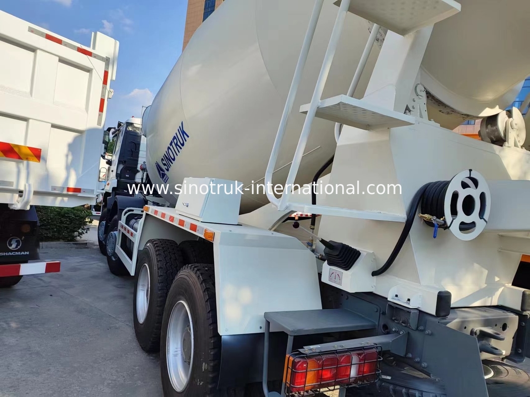 HOWO RHD 6*4 12CBM مخلوط کننده سفید کامیون اسب قدرت بالا 380HP کارایی بالا مخلوط کننده تانک ایتالیایی