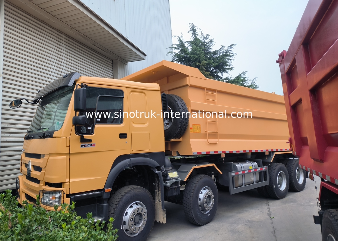 Sinotruk Howo دمپری 8 × 4 Lhd 12 چرخ U شکل بدن دمپری یورو 2