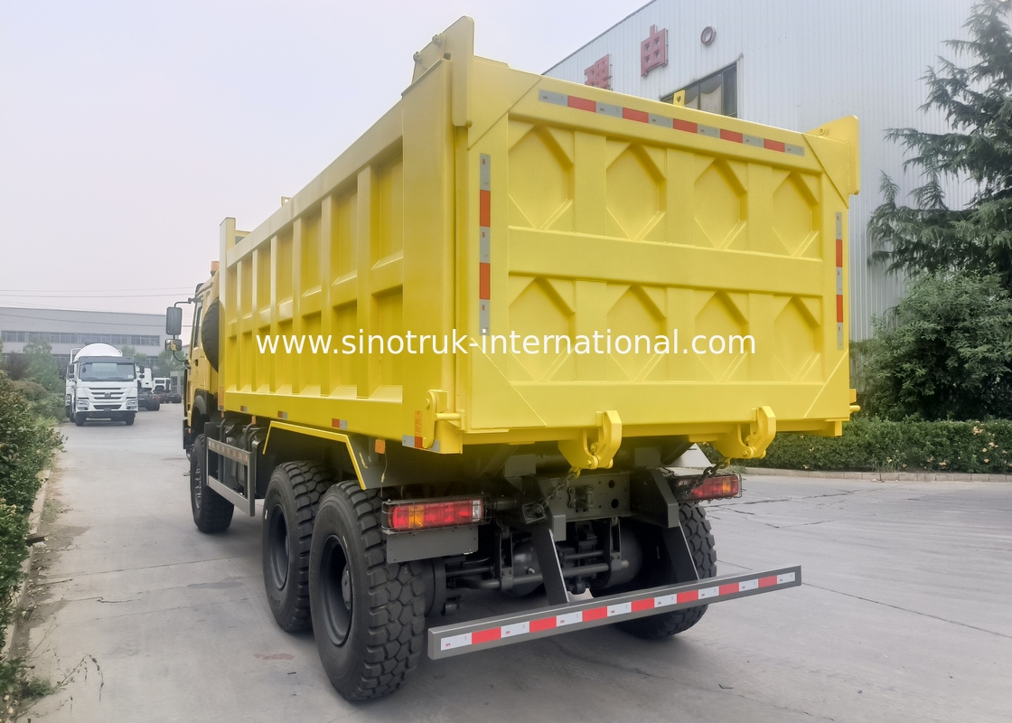 Sinotruk Howo تپپر دامپ کامیون 6 × 6 تمام چرخ محرک با 14.00R20 تایر تک 380Hp