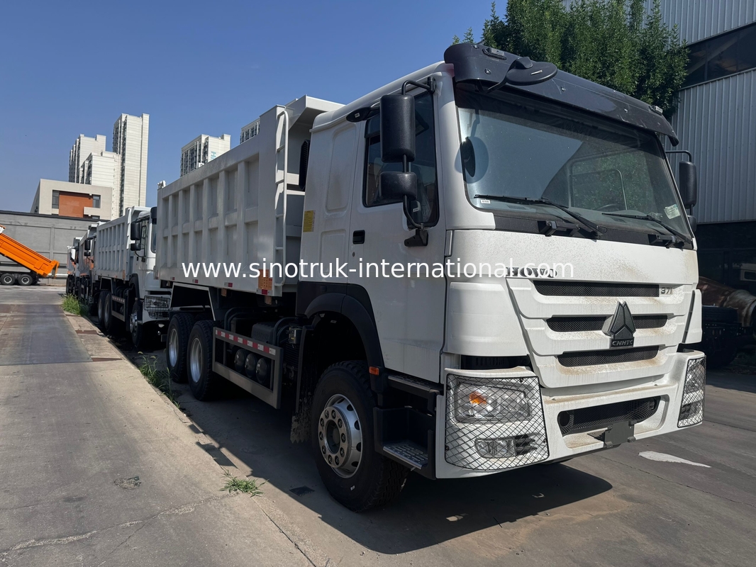 موتور SINOTRUK 371HP 6 × 4 LHD HOWO کامپران سفید 19-20CBM بلند کردن متوسط
