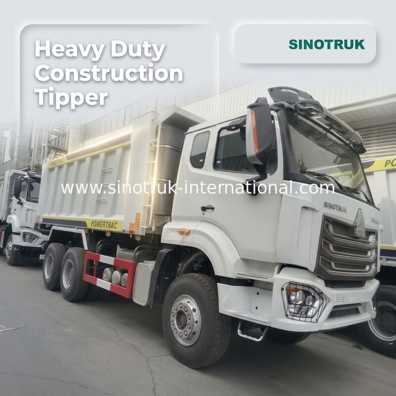 ۳۰ تا ۴۰ تن RHD ۱۰ چرخ وانت ریخت و پاش SINOTRUK Haohan برای ساخت و ساز سفید