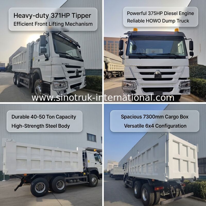 SINOTRUK HOWO 371HP کامیون سنگین با 10 چرخ و جعبه بار مستطیل