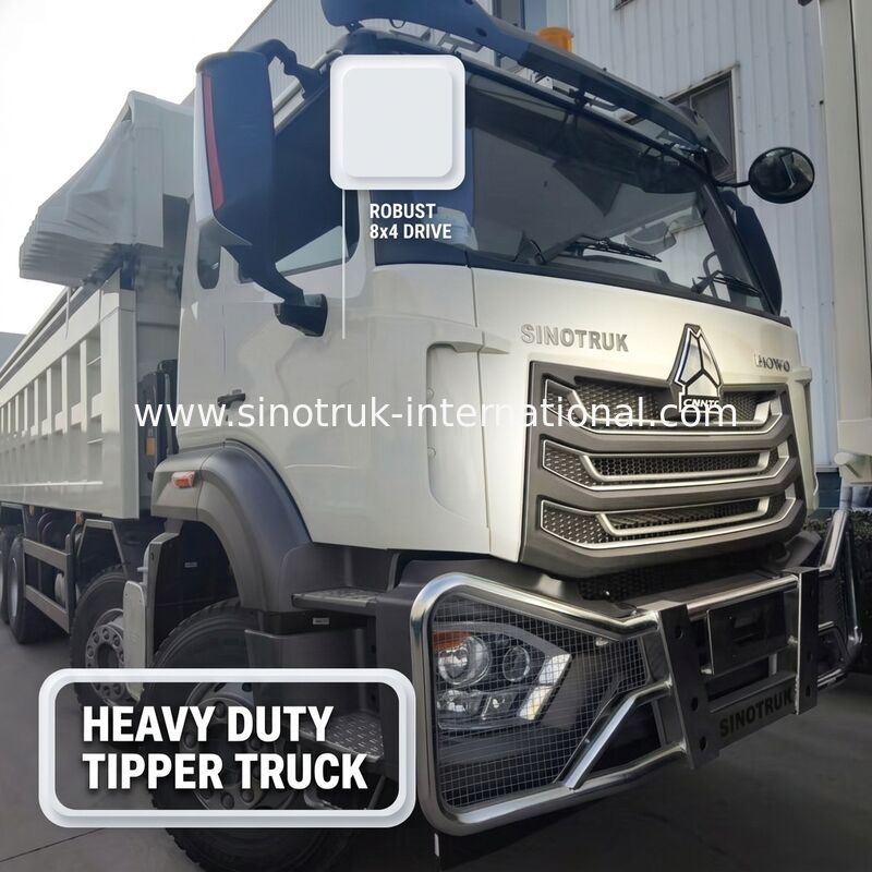 کامیون نکس Sinotruk با موتور 371HP، ظرفیت 50-60T و 8 × 4 درایو برای حمل و نقل سنگین