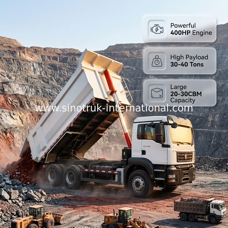 کامیون کمپرسی سنگین SITRAK 430 با ظرفیت بارگیری 30-40 تن و استاندارد آلایندگی یورو 3