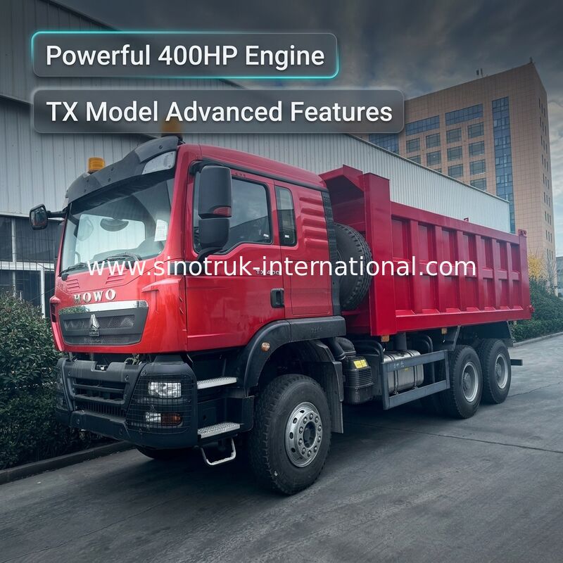 کامیون کمپرسی SINOTRUK HOWO TX مدل 400HP LHD 6X4 با چراغ هشدار