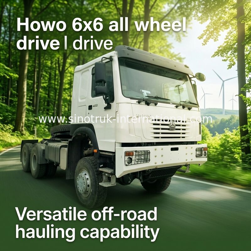 Sinotruk Howo تراکتور کامیون Rhd تمام چرخ 6 × 6 ویچای 400HP سفید