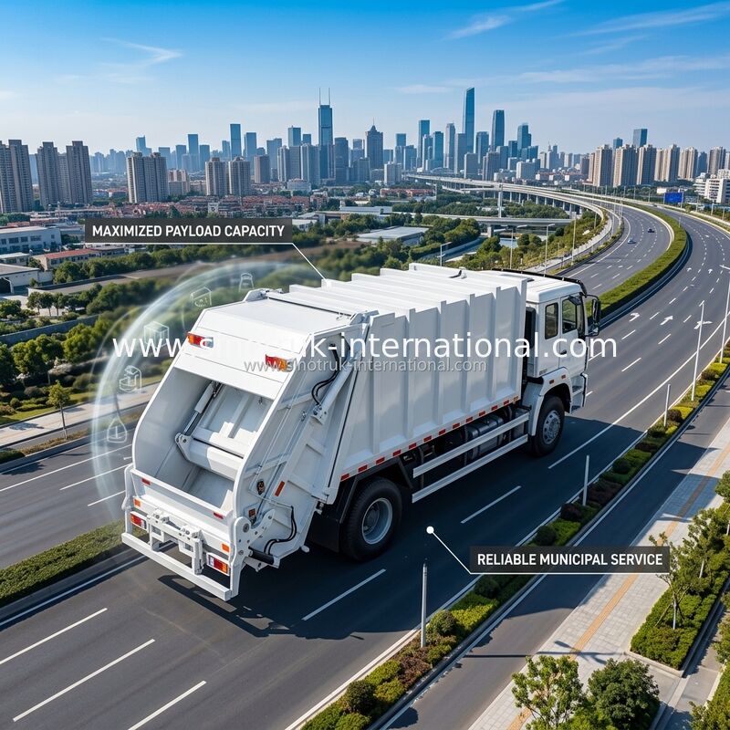 کامیون های جمع آوری زباله حرفه ای 4 × 2 10-12 کامیون زباله های CBM