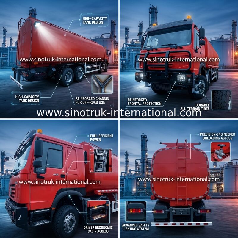 SINOTRUK 8X4 Fuel Tank Fuel Truck 30 CBM  Ghost face cab  With a bumper
