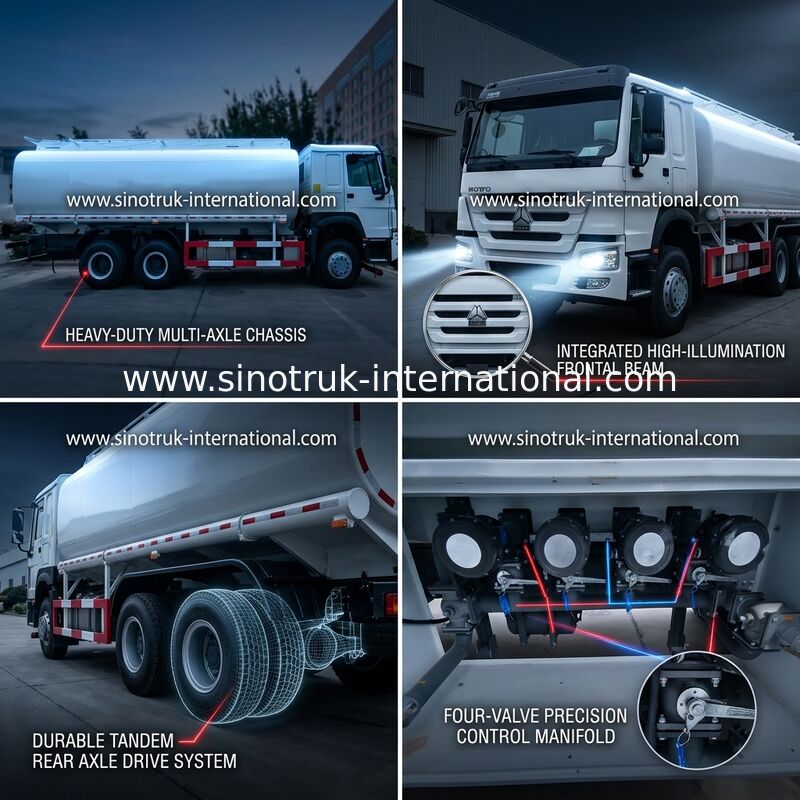 کامیون مخزن نفت HOWO 6×4 10 چرخ 400 اسب بخار 20CBM برای حمل و نقل