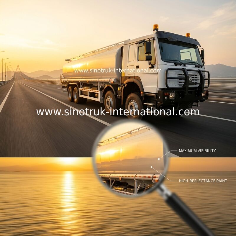 SINOTRUK HOWO قرمز 371HP 8×4 12 چرخ مخزن نفت با ظرفیت بالا کامیون 30CBM