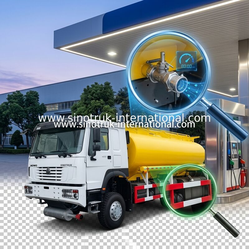 SINOTRUK HOWO 25CBM مخزن نفت کامیون 10 چرخ 400Hp 6 × 6 بخش های چندگانه