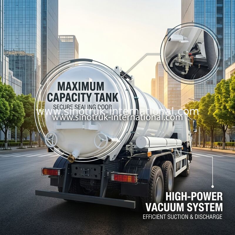 کامیون نظافت فاضلاب HOWO 6*4 16CBM 380HP عملکرد با قدرت بالا با راه حل های تمیز کردن چند منظوره کارآمد مطابقت دارد