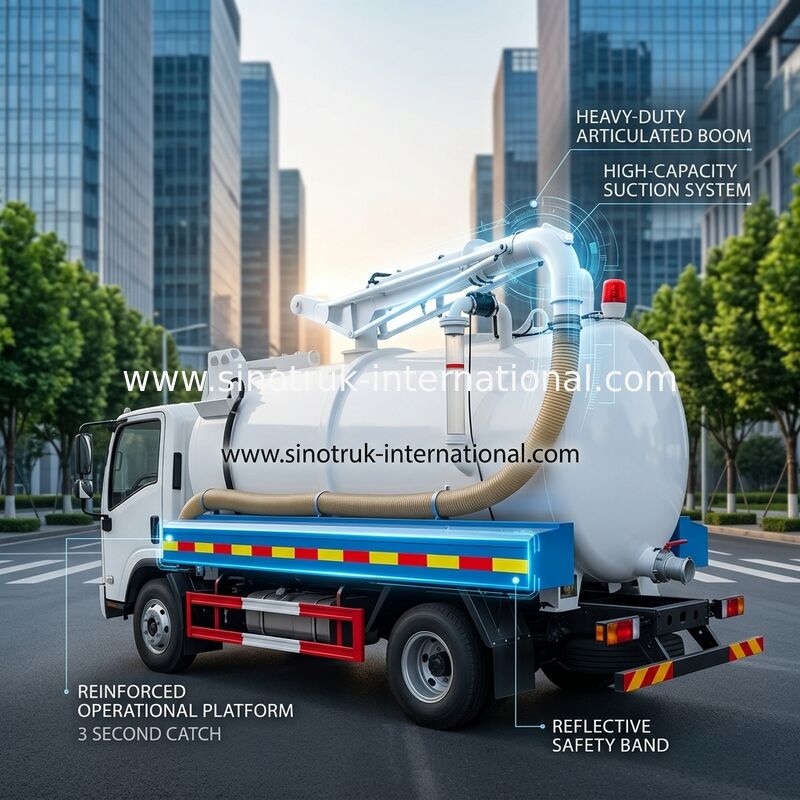 SINOTRUK HOWO Sewage Suction Truck for Sanitation Enterprise 5-6CBM LHD 4X2 Euro2