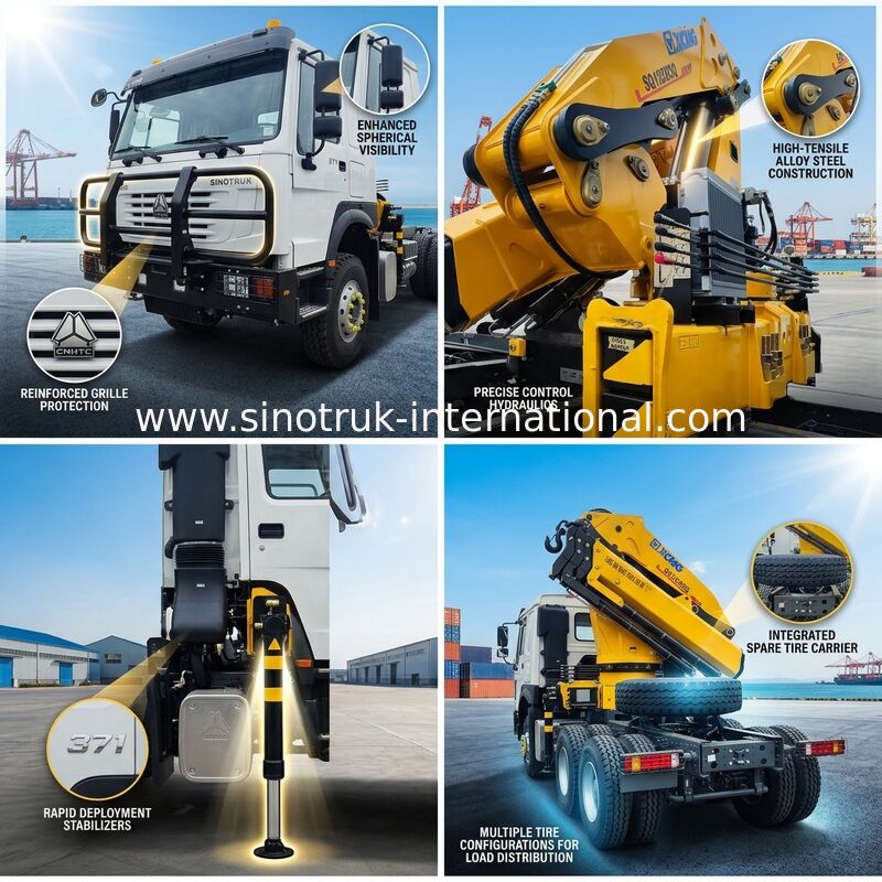 تمام در یک اسب کار شما: HOWO 371HP 6x4 با XCMG 12T جرثقیل