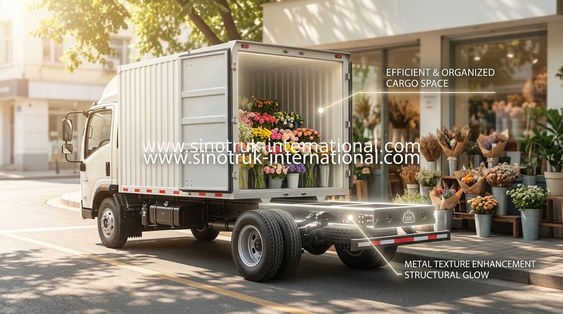 HOWO وسایل کوچک حمل و نقل کامیون های کار سبک دو صندلی تخت تک نفره با شاسی A / C LHD