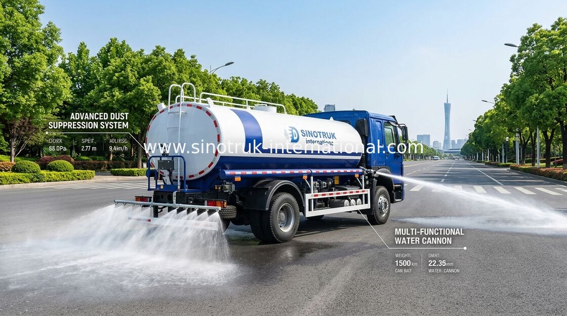 SINOTRUK HOWO وانت تانک آب 4x2 RHD 300HP 10CBM برای حمل و نقل آب پایدار