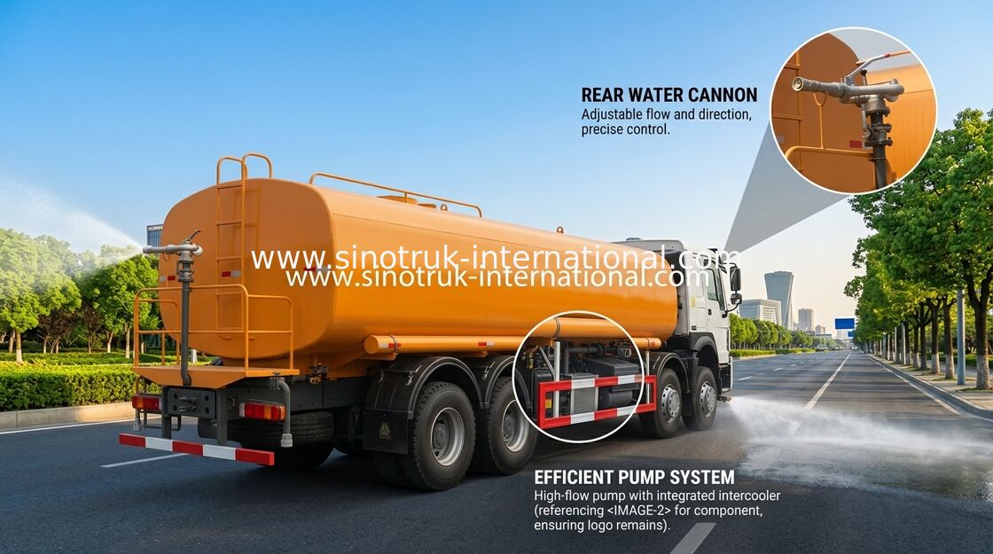 کامیون مخزن آب پاش Sinotruk Howo 30CBM 8 X 4 Euro 2