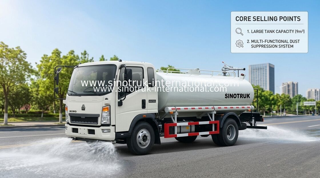 کامیون مخزن آب سبک SINOTRUK LHD 5-8CBM محدوده اسپری گسترده