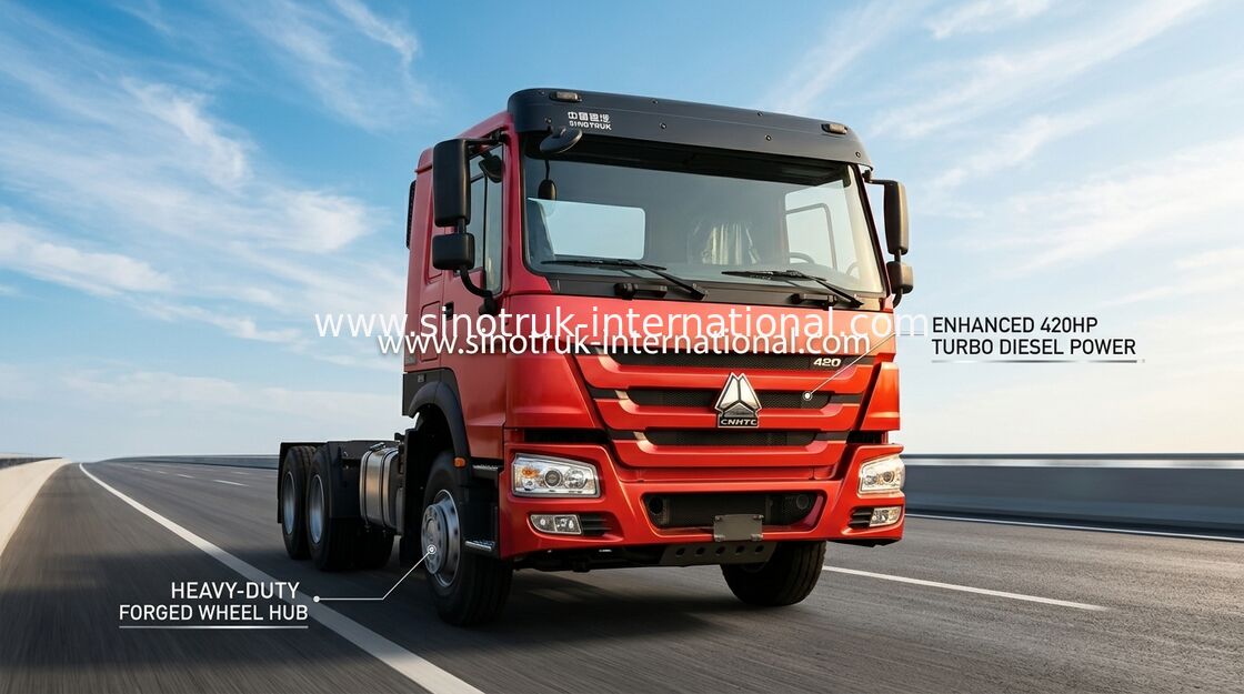 کامیون تراکتور Sinotruk Howo کاملاً جدید 430 اسب بخار Lhd 10 چرخ 6 × 4