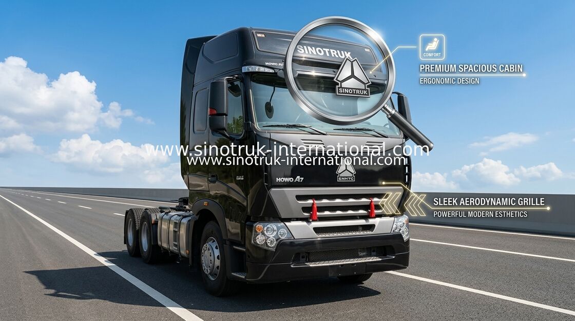 عملکرد بالا D12.38 / 380HP HOWO Tipper کامیون تراکتور تصویب ISO
