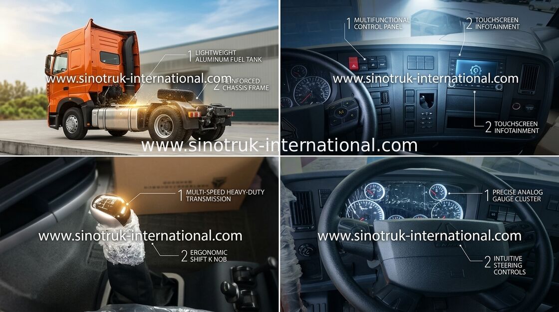 تراکتور و نیمه تریلر محور دست چپ Howo Heavy Duty Truck Euro II