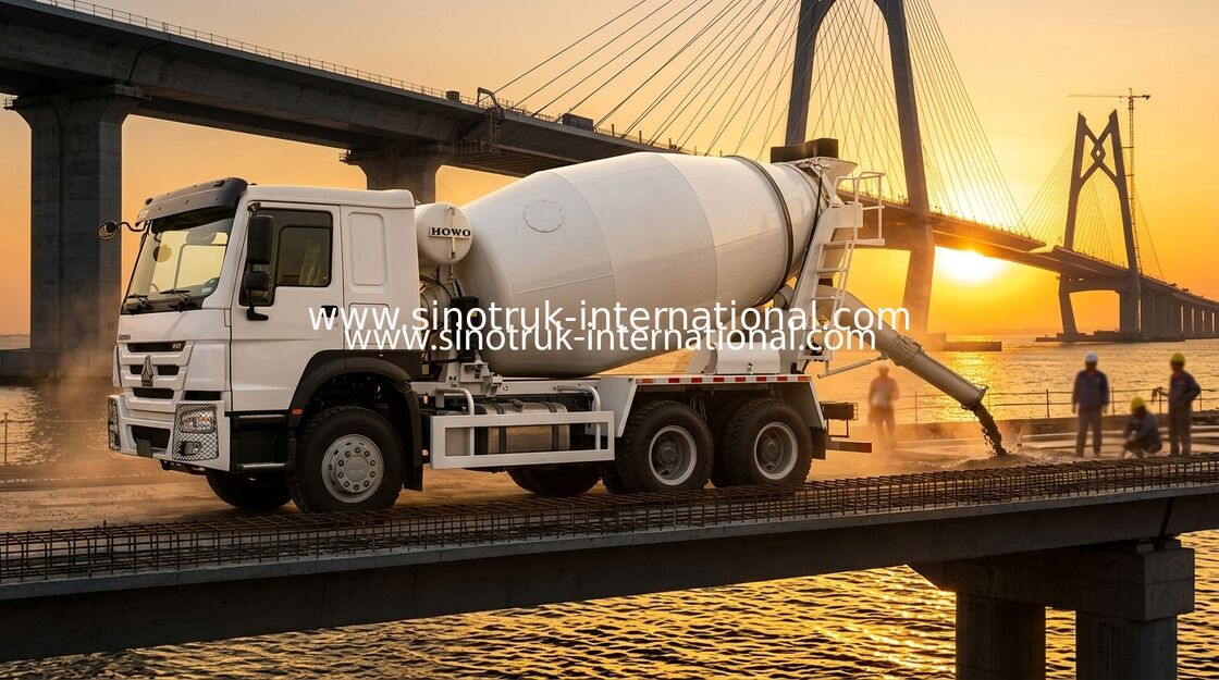 400 اسب بخار قدرت بالا با مصرف سوخت کم HOWO Mixer Truck LHD 6×4 10wheels