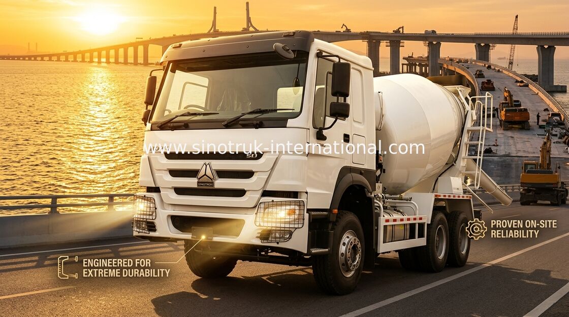 قدرت اسب 400HP HOWO مخلوط کننده کامیون 6-12CBM LHD 6×4 10 چرخ