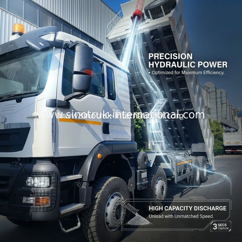 26.91CBM قدرتمند HOWO TX 8x4 وانت با چرخ 12.00R20