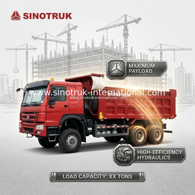 430HP قرمز HOWO 6 * 6 تمام چرخ راننده کامپ با کابین چهره شبح