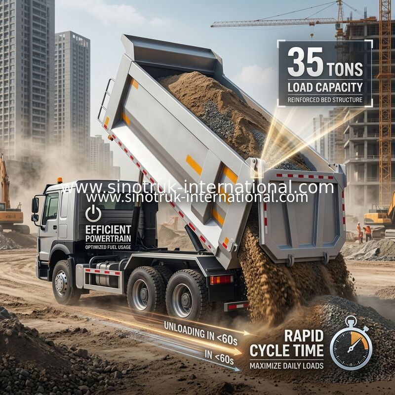 SINOTRUK HOWO 371HP 8X4 کلاه کش کامیون ساخت و ساز پیشروی قدیمی پیشروی نظامی آمپر برای مناطق معدن دو چراغ هشدار دهنده کانتینر نوع U