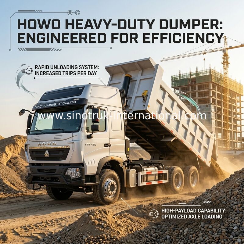 inotruk جدید Howo تپر کامپ راننده شاسی Weichai موتور 8 × 4 LHD 430HP