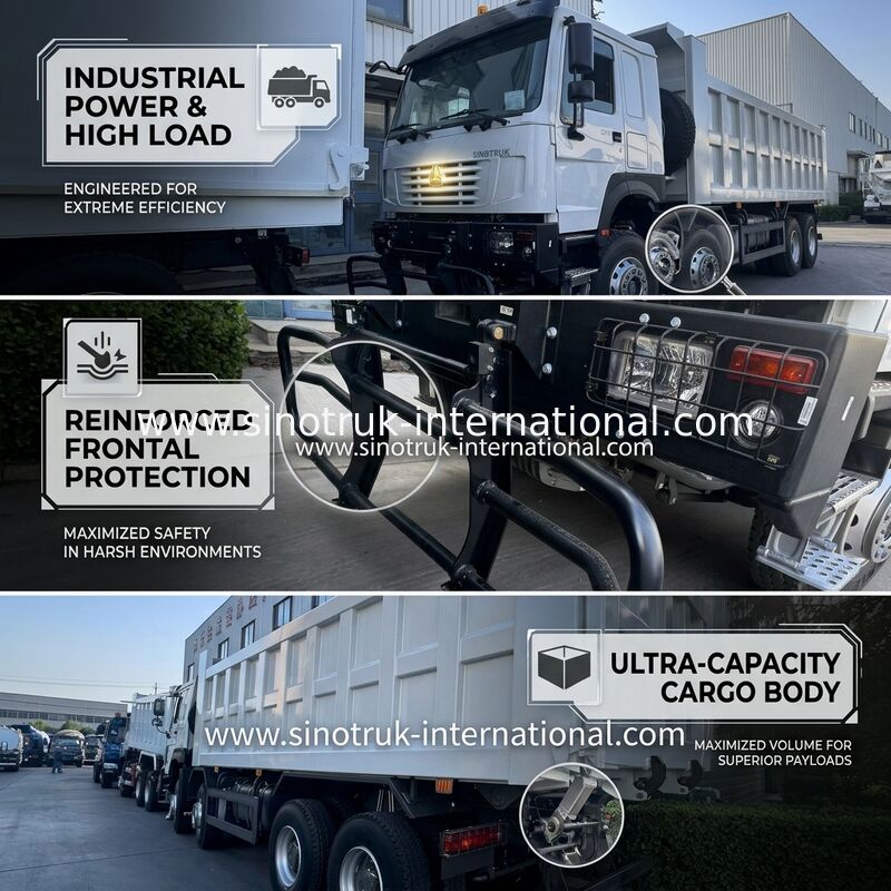 SINOTRUK HOWO 371HP کامپ ترمپ کامپران ساخت و ساز پیشروی قدیمی آمپر نظامی برای مناطق معدن