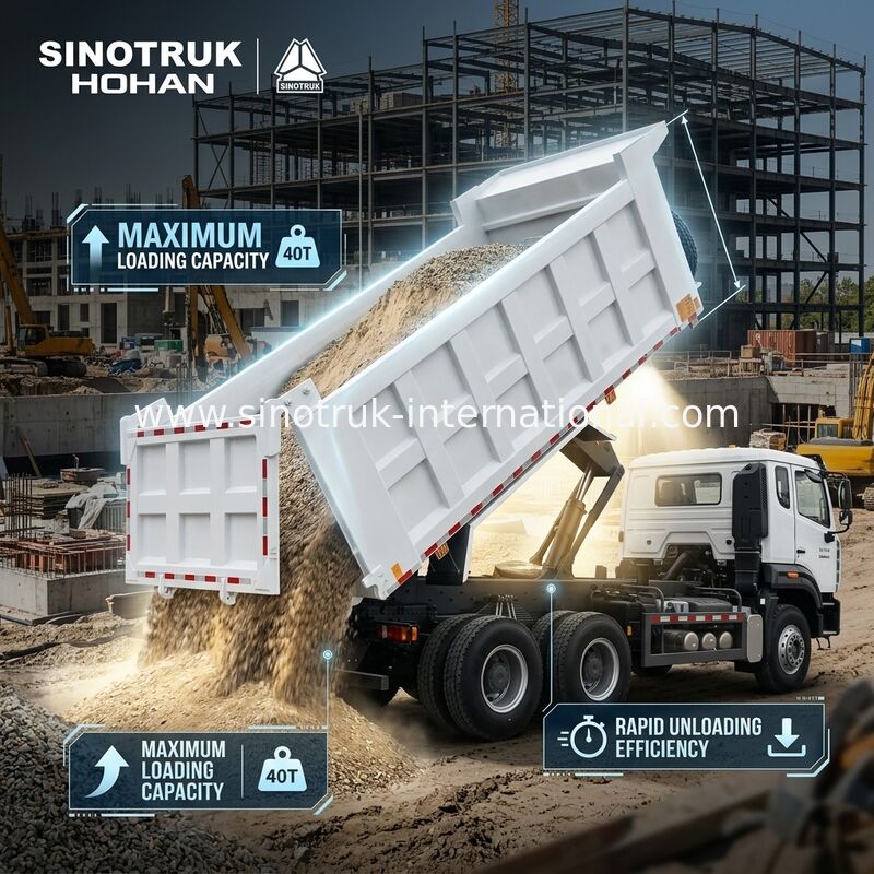 SINOTRUK HOWO ۴۰۰ اسب کامیون نورد برای ساخت و ساز N7 چراغ هشدار نظامی