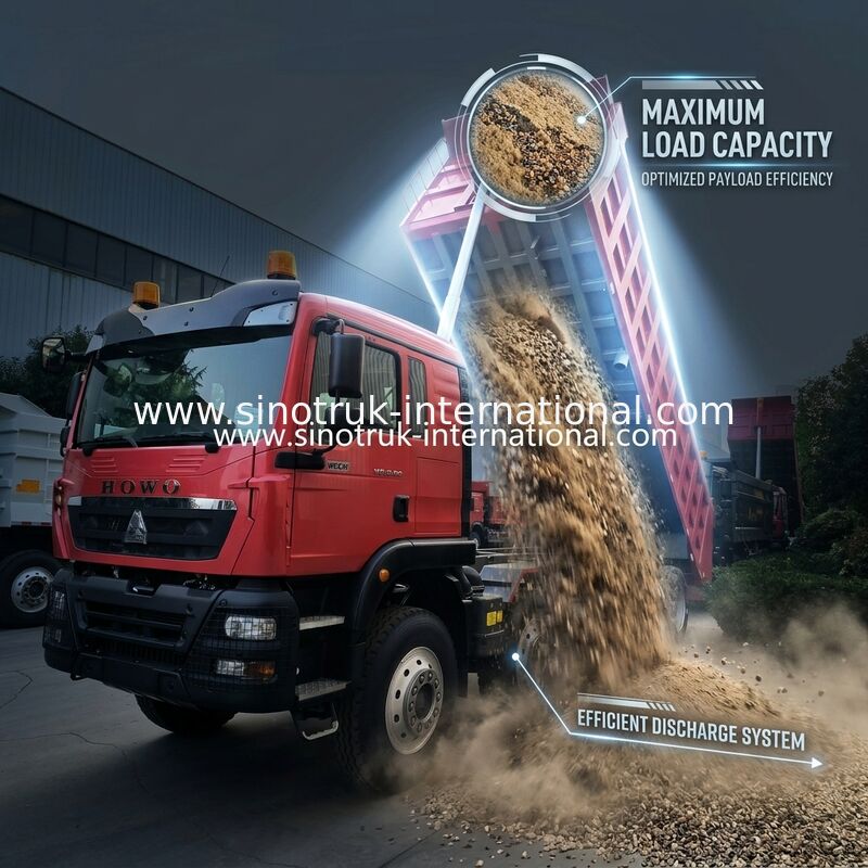 8 × 4 Lhd 12 چرخ Sinotruk Tipper 400Hp یورو 2