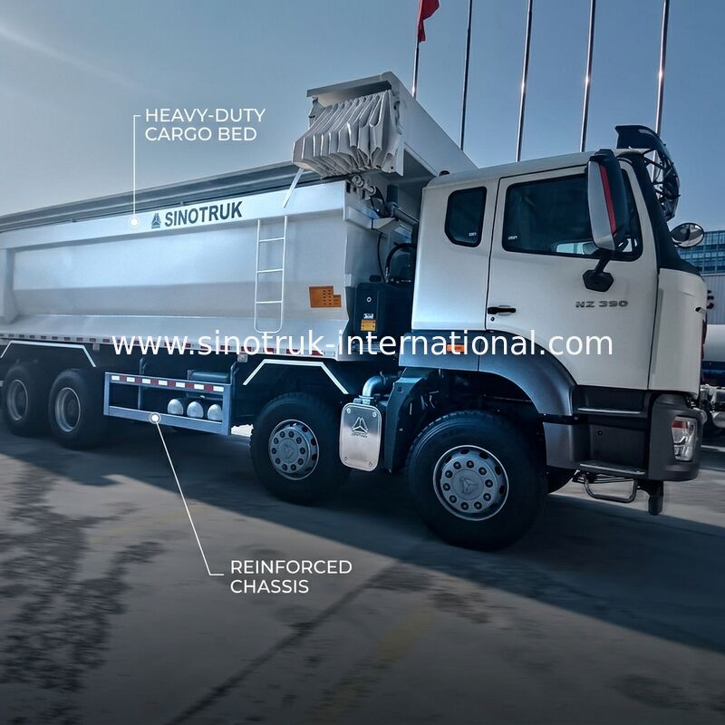 سینوتروک هوآن جدید هووو 8X4 کامپری 380hp 12 چرخ سفید H77L ZZ3317V386JB1R نوع U