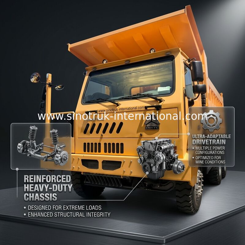سینوتروک هوو، کامیون خروجی معدن 90 تن 6 × 4 هیئت محموله فولاد با قدرت بالا