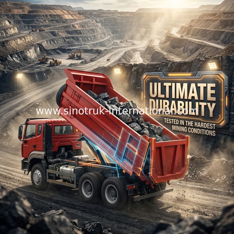 SINOTRUK HOWO N7 کامپ ترمپ 6 × 4 10 چرخ 380HP برای صادرات نوع U آسان برای تخلیه