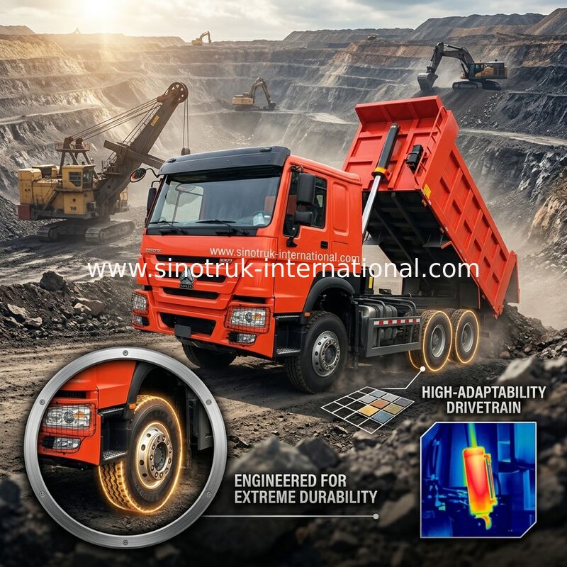 سینوتروک هووو کامپینگ ویچای 380 اچ پی 10 چرخ 6 × 4 Lhd 20CBM