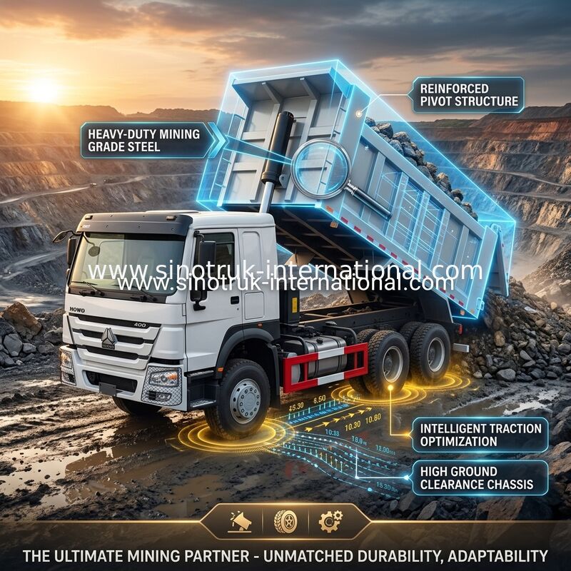 ZZ3257V3847B1 اسب بخار بالا HOWO کامیون 6×4 10 چرخ 400HP مصرف سوخت کم