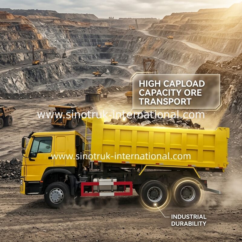 کامیون کمپرسی SINOTRUK HOWO کمپرسی LHD 6×4 400 اسب بخار 20CBM