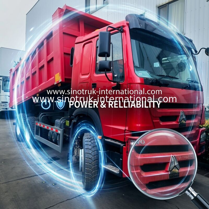 Sinotruk Howo Trunk 380Hp 6 × 4 با سیلندر هیدرولیک Hyva برای معدن