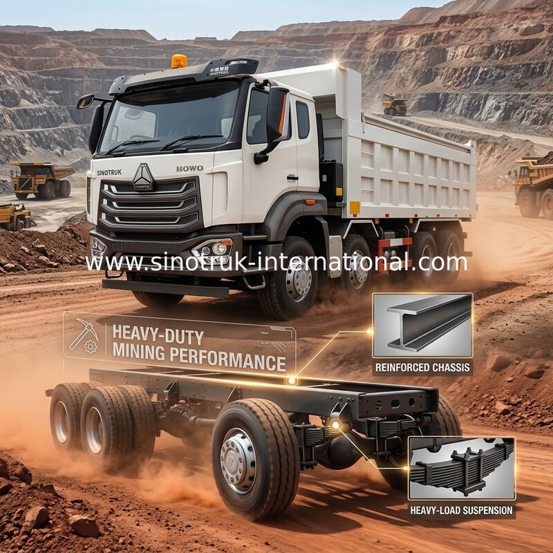 کامیون کمپرسی Sinotruk Howo هوو کاملا جدید 380 اسب بخار Rhd 12 چرخ 8 × 4
