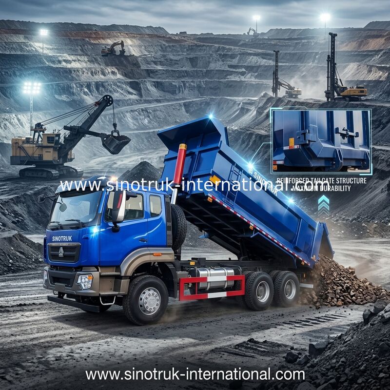 SINOTRUK HOWO آمپلی کنترلر 6 × 4 10 چرخ RHD 380Hp U نوع یک چراغ هشدار