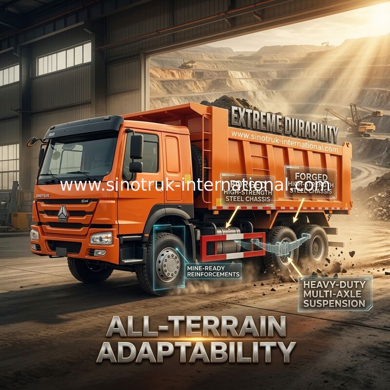 سینوتروک هووو کامپینگ ویچای 380HP 6 × 4 5200 - 5800mm برای صادرات